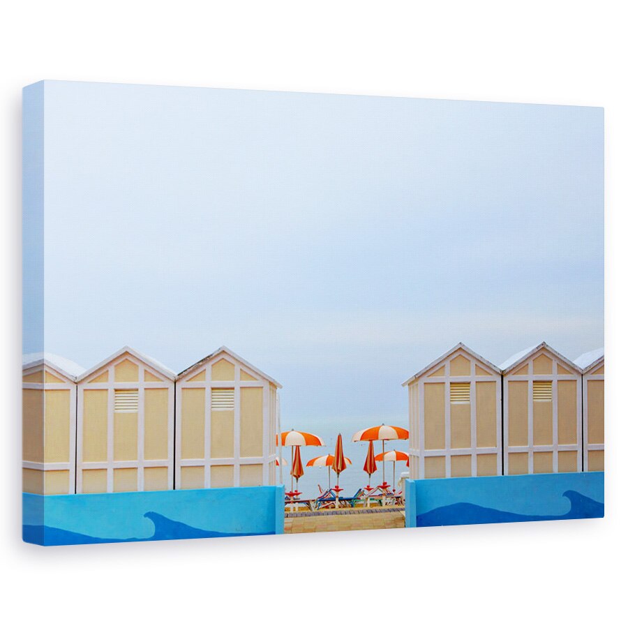 Tablou canvas - Ombrelloni, Peisaj, Arhitectura, Plaja, Maritim, Parasolar, 20 x 30 cm