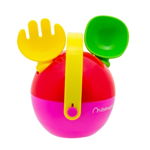 Set galetusa pentru nisip, Fruity Splash! Bubble-Set Sandia, Imaginarium, cu lopata si grebla