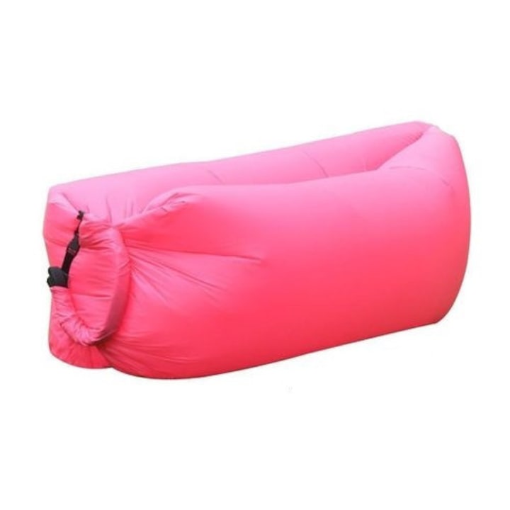 Saltea gonflabila pentru camping sau plaja Lazy Bag, 190 x 75, Roz