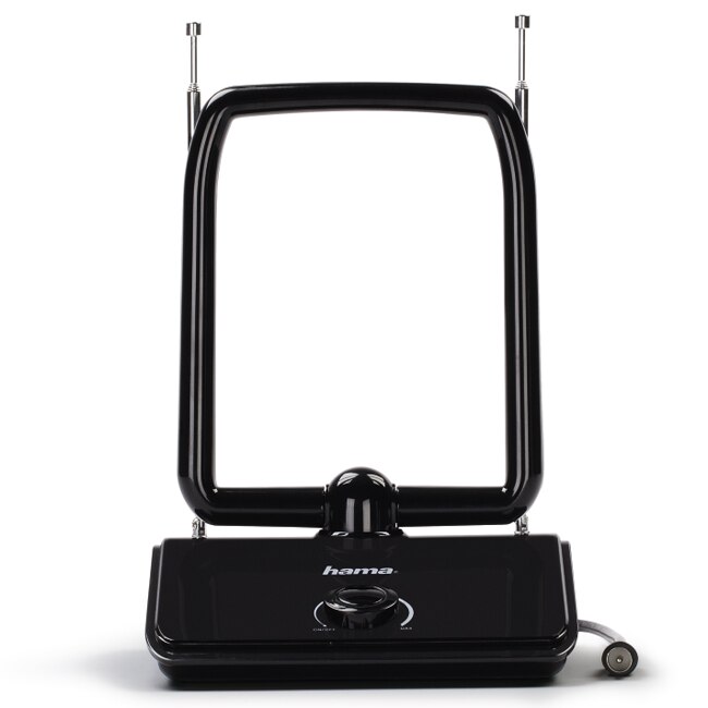 Antena interior Hama 132183, DVB-T / DVB-T2, Negru