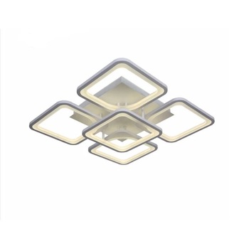 Lustra LED integrat SLC Selino Concept Quadrato 4+1, 76-152W, cu aplicatie telefon, telecomanda, lumina calda/neutra/rece, intensitate reglabila, 39 cm, Alb Lustra LED integrat SLC Selino Concept Quadrato 4+1, 76-152W, cu aplicatie telefon, telecomanda, lumina calda/neutra/rece, intensitate reglabila, 39 cm, Alb