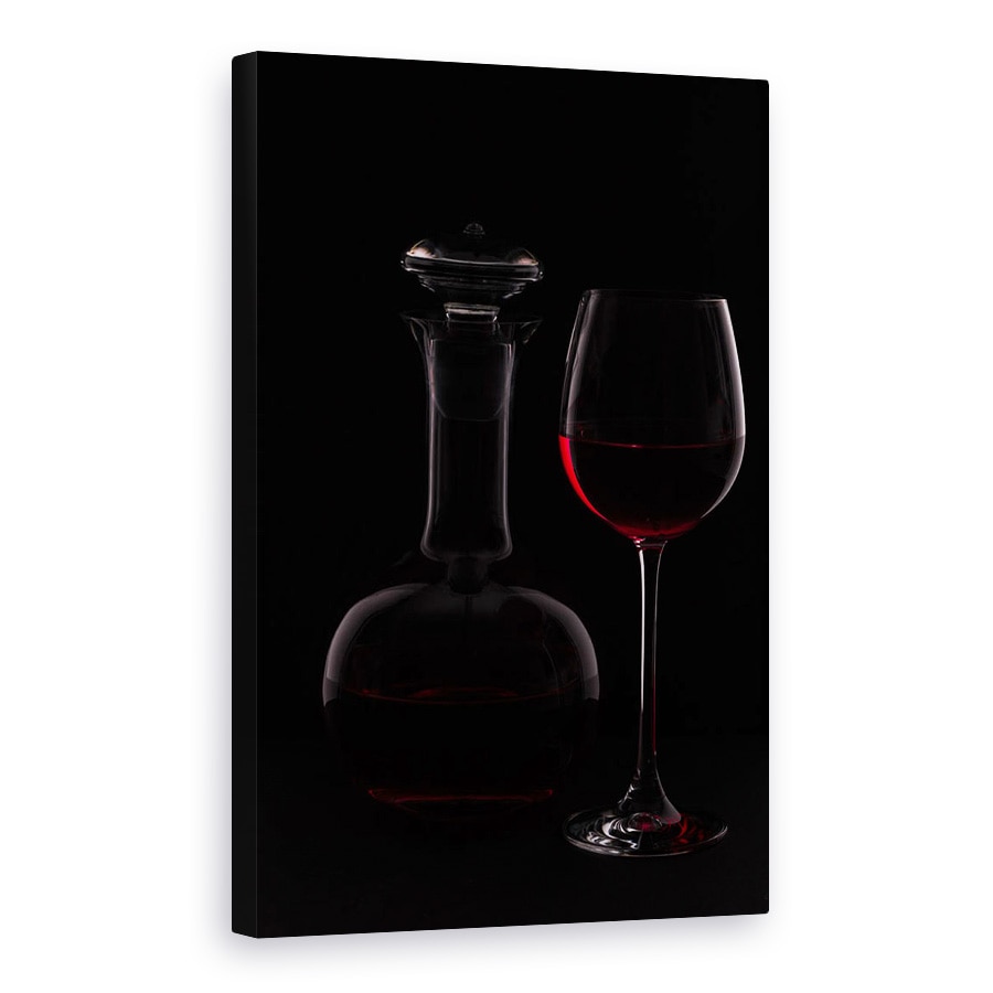 Tablou canvas - Vin Rosu, Silueta, Noroc, Sticla, 20 x 30 cm
