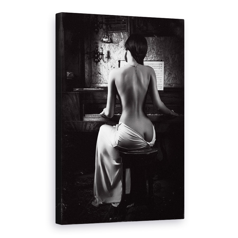 Tablou canvas - Muzica Trupului, Nud, Dezbracat, Femeie, Note, 40 x 60 cm