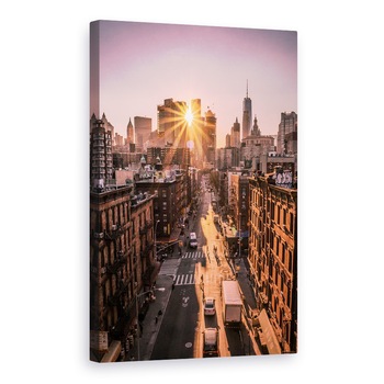 Tablou canvas - Atotputernicul Soare, New York, Strada, Arhitectura, Trafic, 80x120 cm Tablou canvas - Atotputernicul Soare, New York, Strada, Arhitectura, Trafic, 80x120 cm