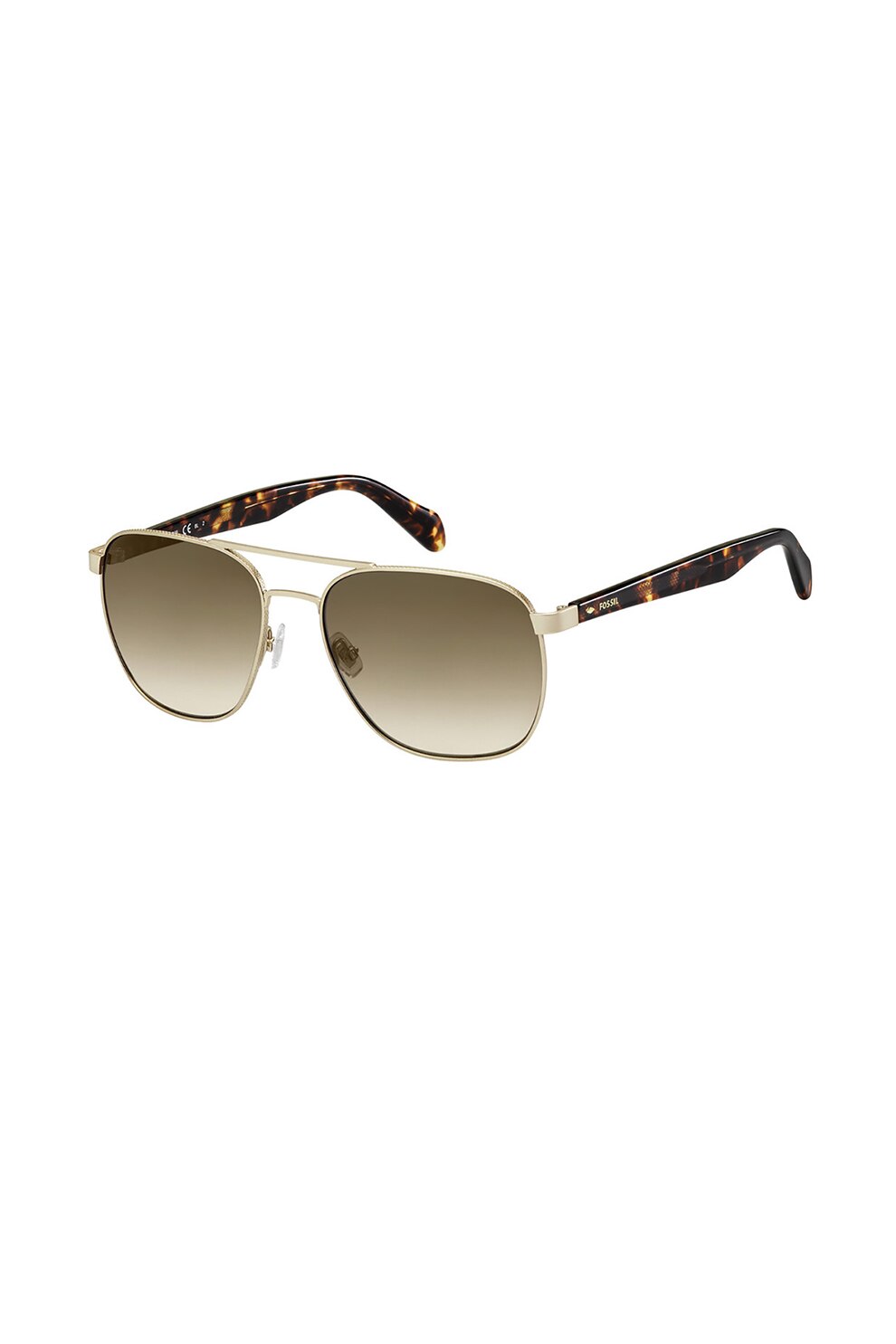 Fossil, Ochelari de soare aviator cu lentile in degrade, Auriu/Maro, 57-17-145 Standard