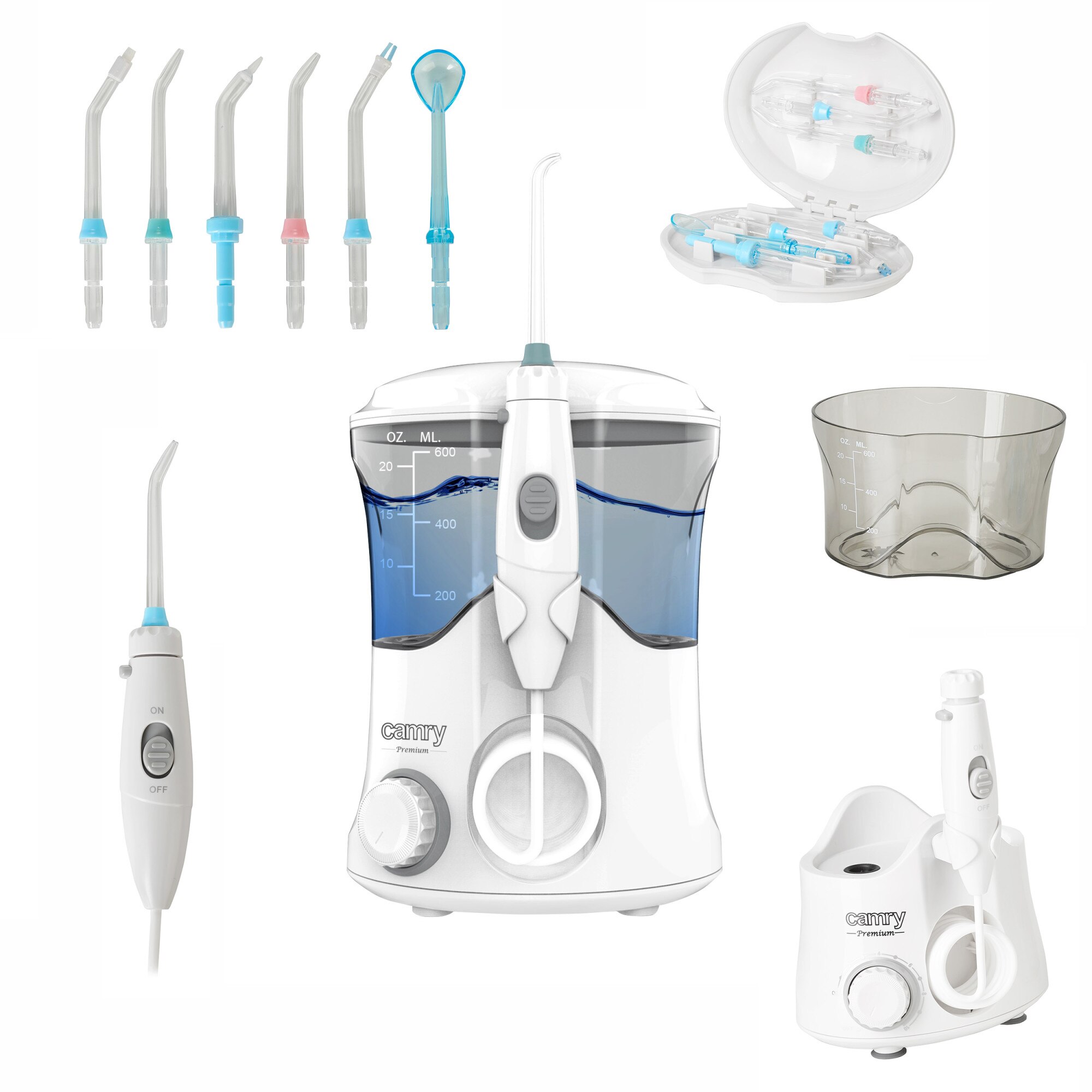 Irigator oral cu 7 capete interschimbabile 600 ml 10 setari presiune