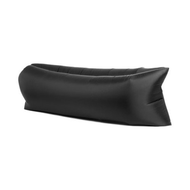 Saltea gonflabila pentru camping sau plaja Lazy Bag, 190 x 75 cm, Negru