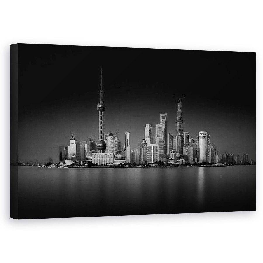 Tablou canvas - Pudong Intunecat, Punct, Intuneric, Shanghai, China, 60 x 100 cm