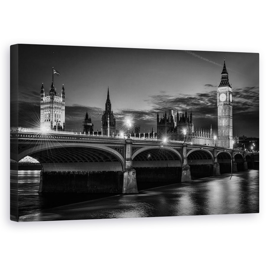 Tablou canvas - Patrimoniu, Noapte, Arhitectura, Londra, Big Ben, Westminster, 60 x 100 cm