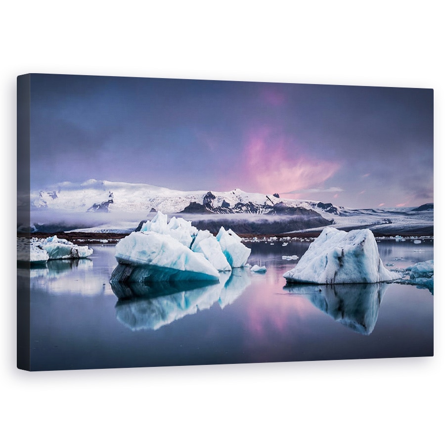 Tablou canvas - Laguna Ghetarului, Islanda, Roz, Purpuriu, 50 x 80 cm