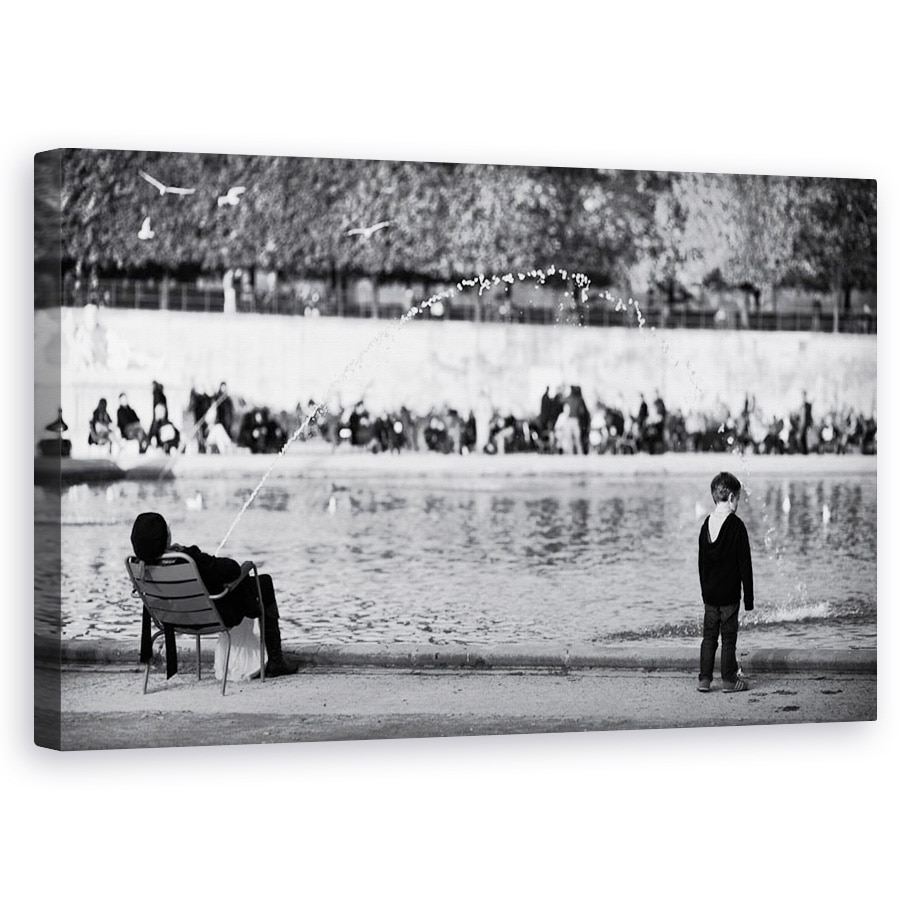 Tablou canvas - Fara Cuvinte, Strada, Tuileries, Paris, Umor, Fantana, 50 x 80 cm