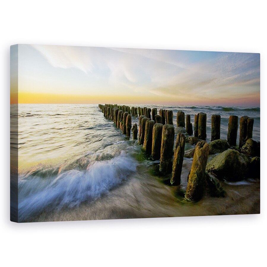 Tablou canvas - Apus, Peisaj, Baltic, Mare, Dig, Debarcader, 60 x 100 cm
