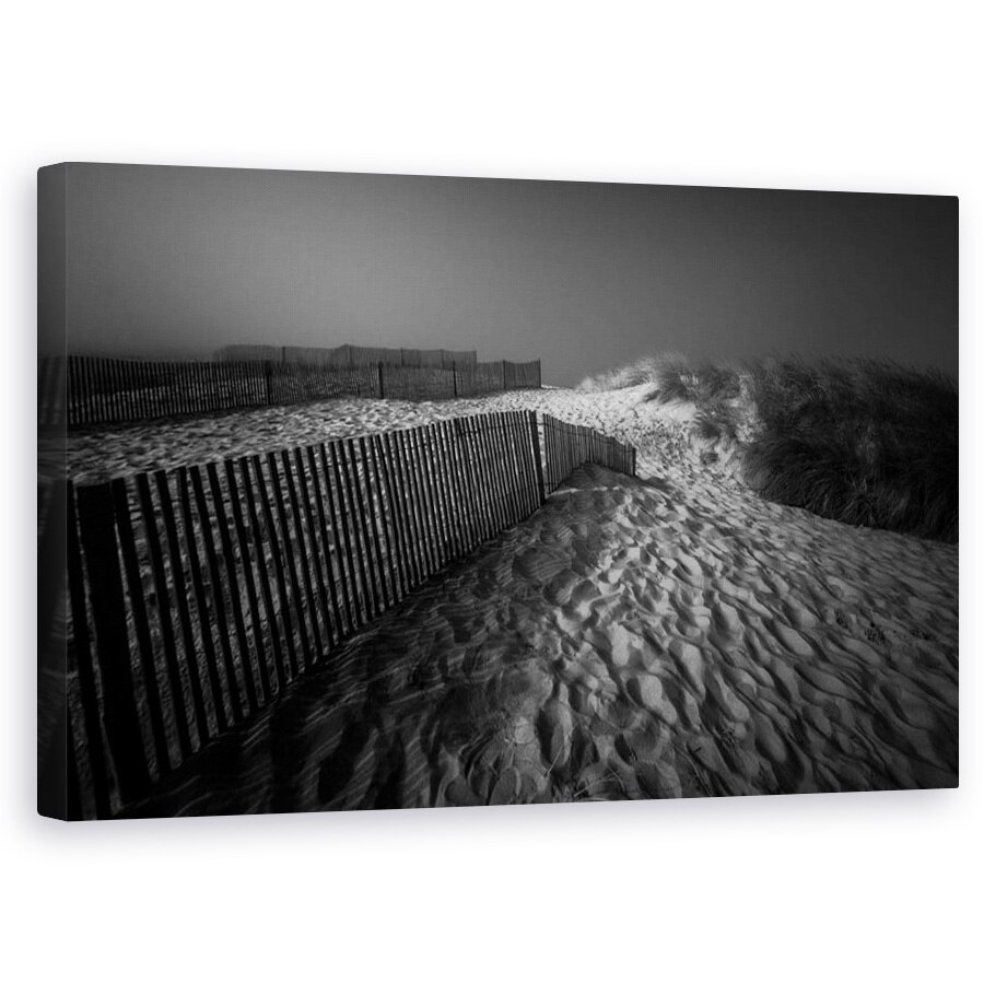 Tablou canvas - Unde Se Afla Umbrele, Rasarit De Soare, Infrarosu, Ir, Plaja, Atlantic, 50 x 80 cm