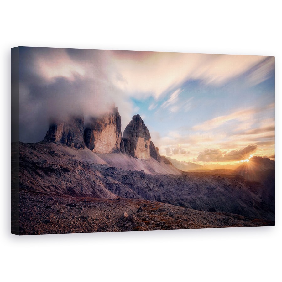 Tablou canvas - Momentul Final, Munti, Soare, Cer, Nori, Orbire, 60 x 100 cm