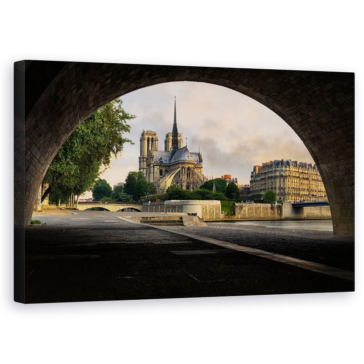 Tablou canvas - Parisul Devreme, Paris, Notre Dame, Franta, Arc, Tunel, 60 x 100 cm
