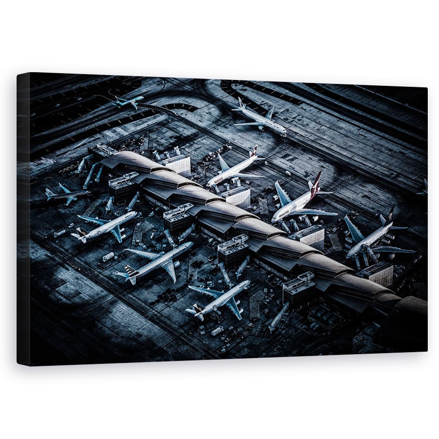 Tablou canvas - Peste Lax, Aeroport, Avioane, Terminal, Porti, 60 x 100 cm