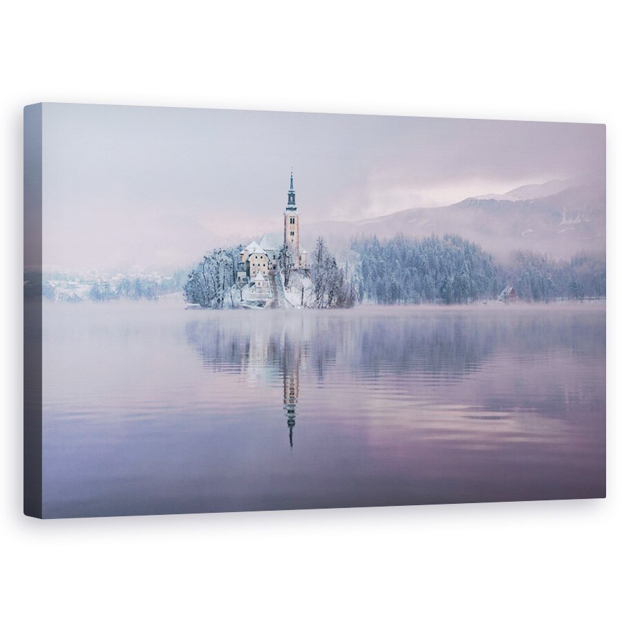 Tablou canvas - Povesti Inghetate, Rasarit De Soare, Zapada, Munte, Iarna, Insula, 50 x 80 cm