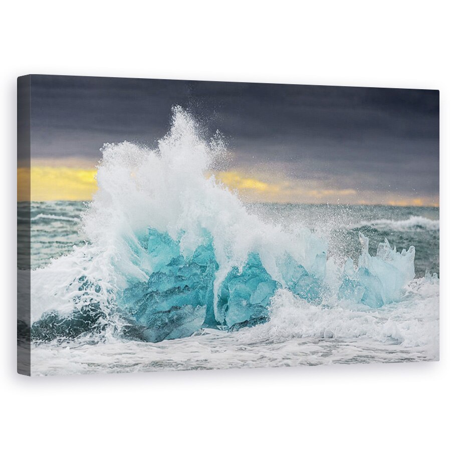 Tablou canvas - Val De Gheata, Islanda, Jokulsarlon, Laguna, Albastru, 60 x 100 cm