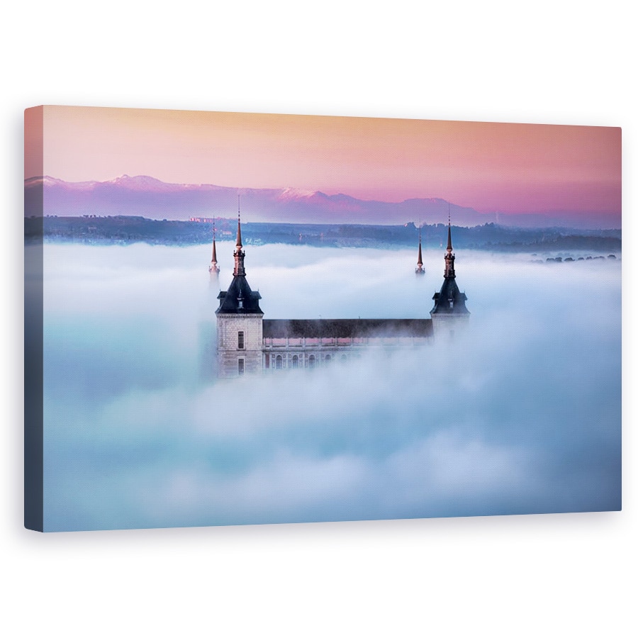 Tablou canvas - Orasul Toledo In Ceata, Spania, Alcazar, Peisaje Urban, 60 x 100 cm