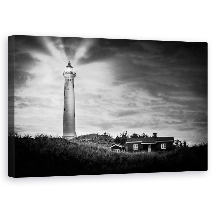 Tablou canvas - Farul Lyngvig, Raze De Lumina, Noapte, Peisaj, 60 x 100 cm