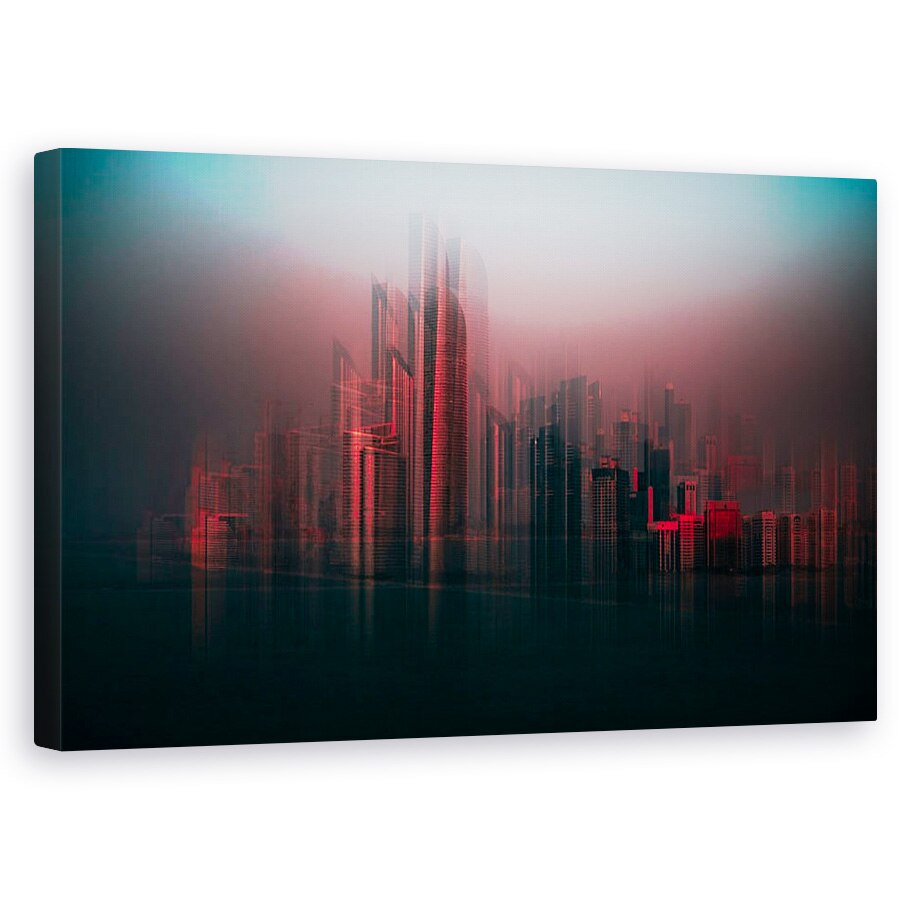 Tablou canvas - Orizontul Din Abu Dhabi , Cer, Abstract, Rosu, Blurat, 50 x 80 cm