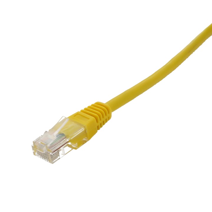 Cablu UTP Well, cat5e, patch cord, 5m, galben