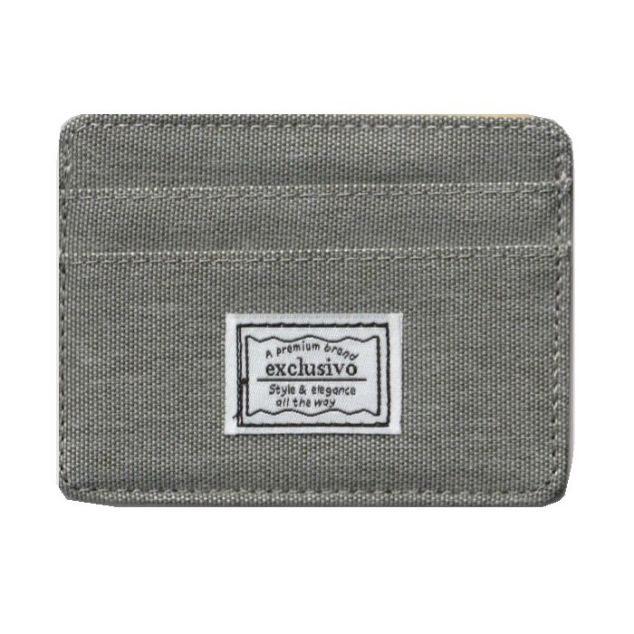 Portcard 4 sloturi securizat RFID anti-frauda, 10x7.5 cm, gri, material textil