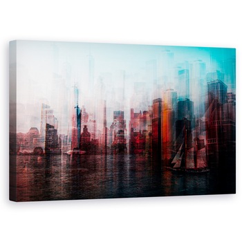 Tablou canvas - In Manhattan, Abstract, New York, Rosu, 50 x 80 cm Tablou canvas - In Manhattan, Abstract, New York, Rosu, 50 x 80 cm