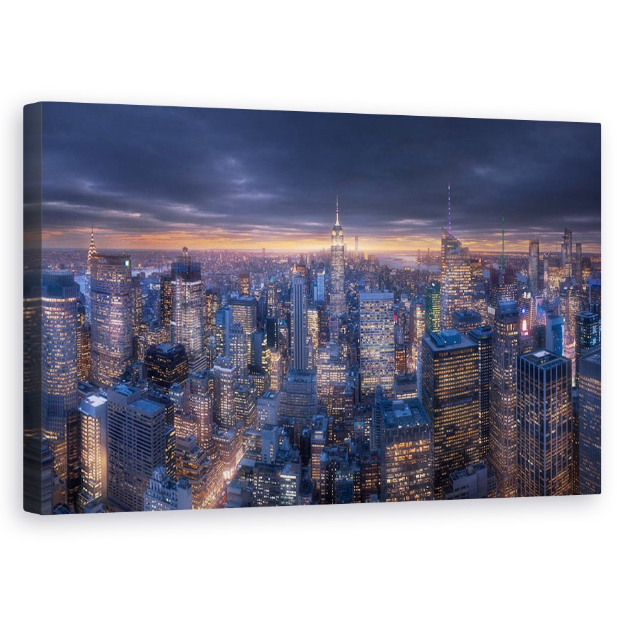 Tablou canvas - Top, Manhattan, Apus De Soare, Cer, Oras, Cladire, 60 x 100 cm