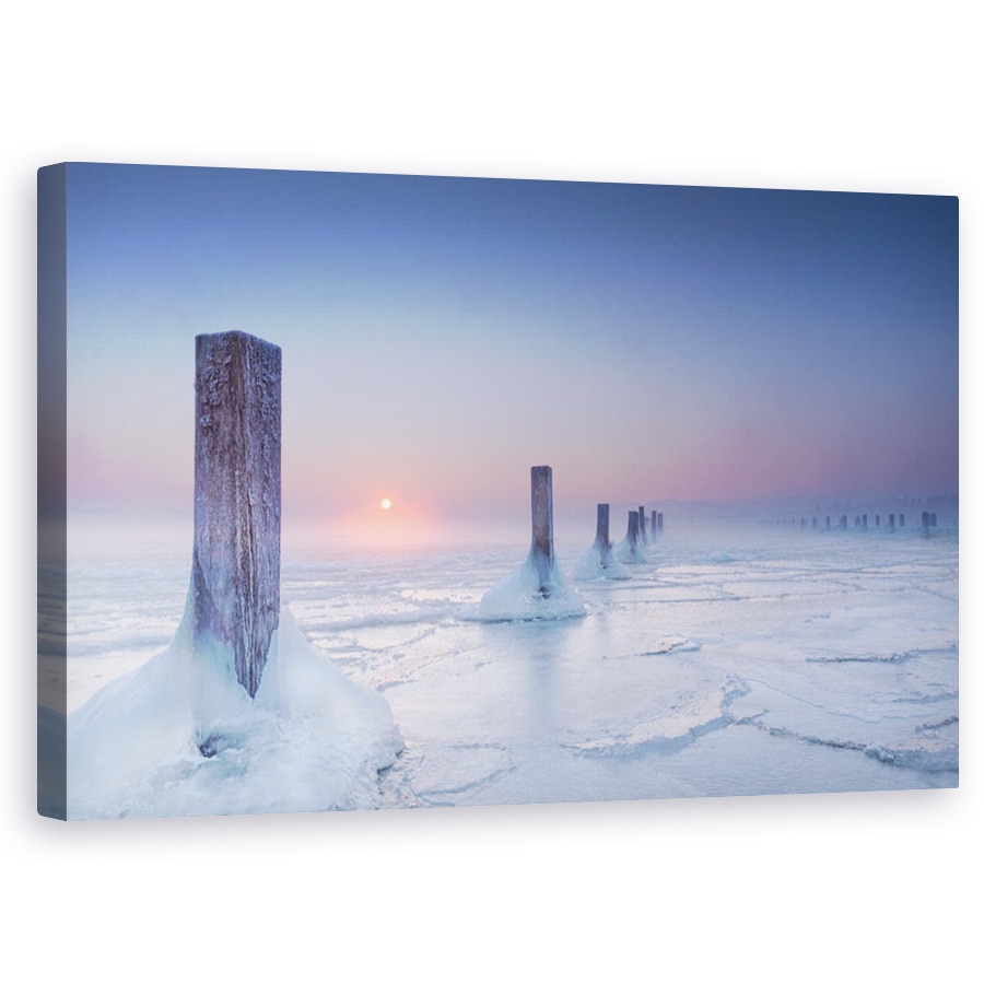 Tablou canvas - Gheata, Lac, Starnberg, Bavaria, Ceata, Barca, 60 x 100 cm