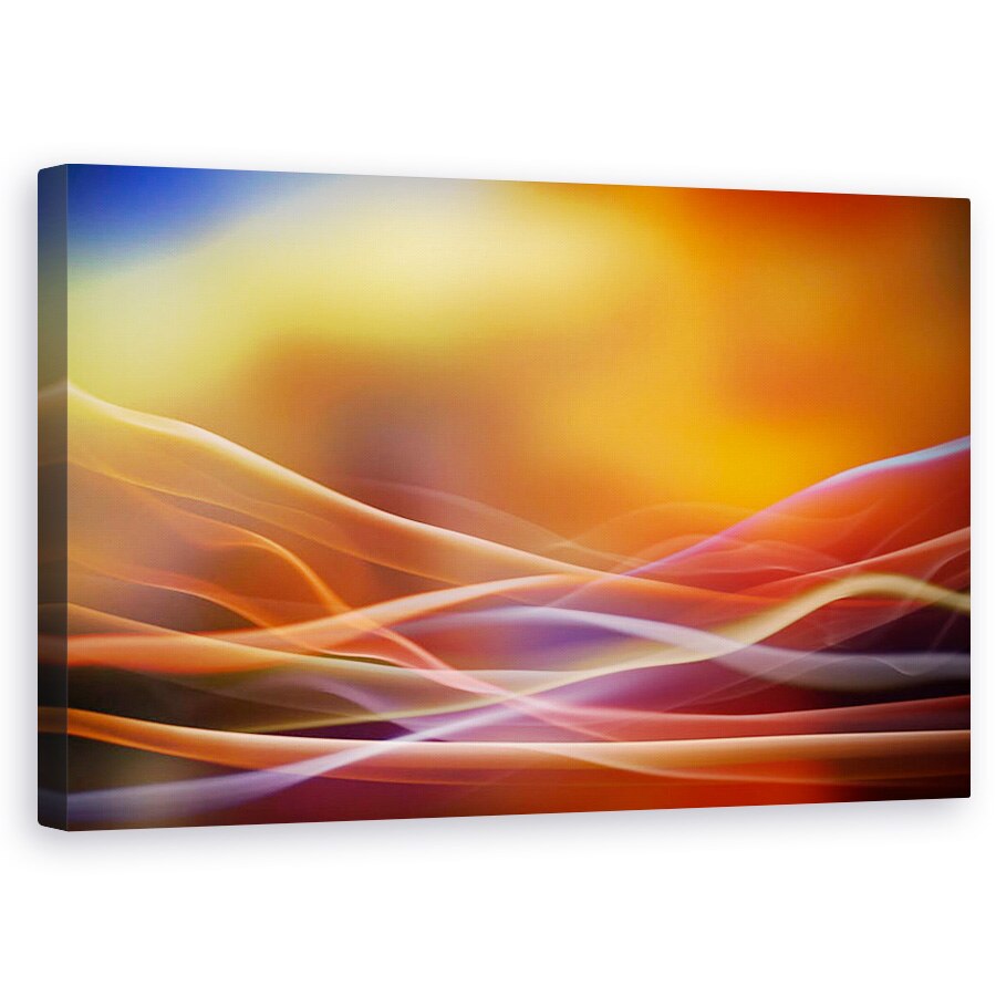 Tablou canvas - Apus De Soare, Abstract, Culoare, Lumina, Linii, Valuri, 60 x 100 cm