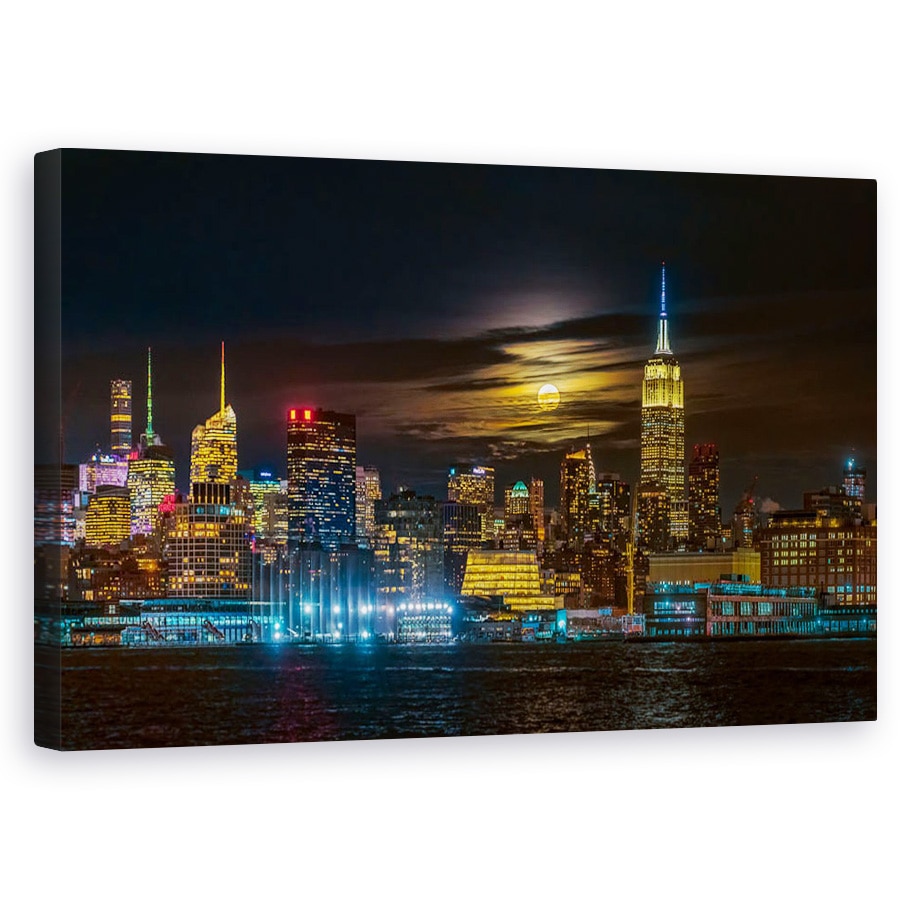 Tablou canvas - Super Luna In New York, Statele Unite Ale Americii, 50 x 80 cm