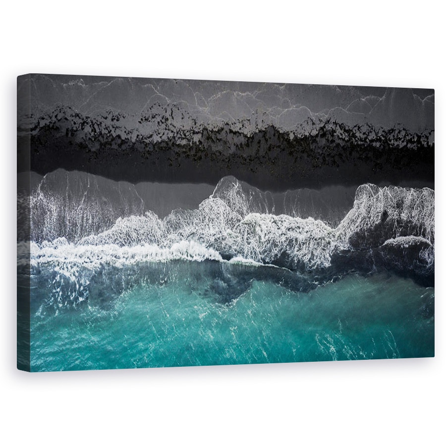 Tablou canvas - Plaja Neagra, Aeriana, Islanda, Plaja, Drona, Apa, 60 x 100 cm