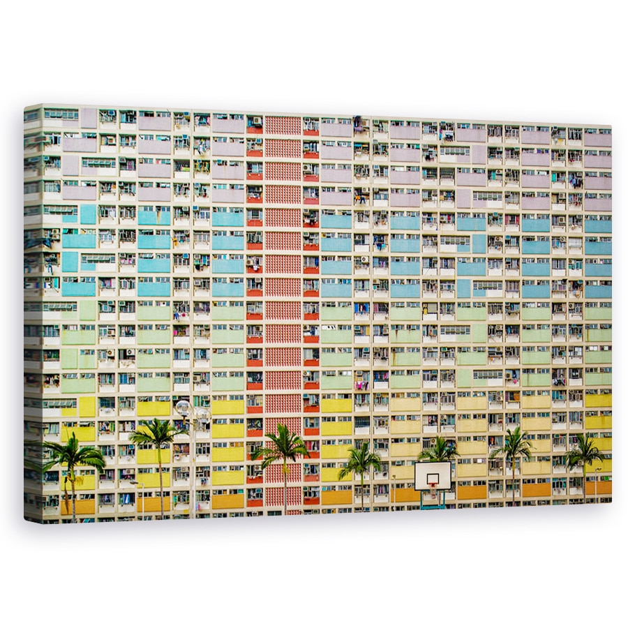 Tablou canvas - Egalizator, Cladire, Arhitectura, Ferestre, Hong Kong, China, 60 x 100 cm