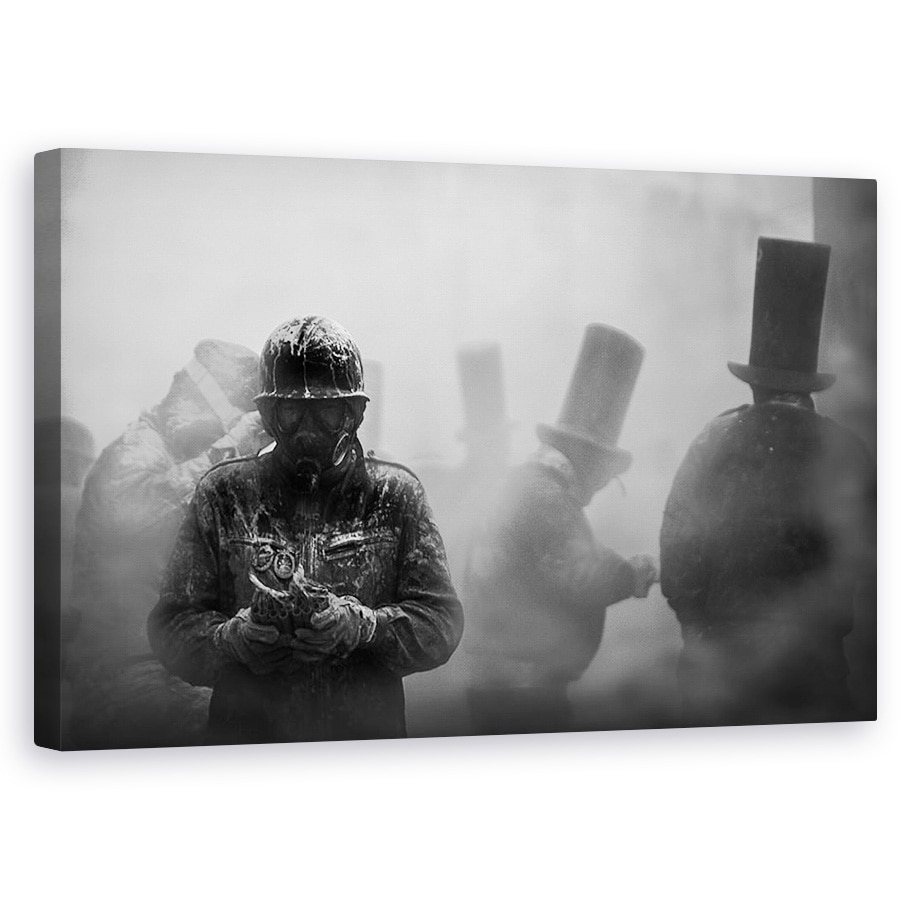 Tablou canvas - Enfarinate, Abur, Palarie, Palarie, Masca De Gaz, 60 x 100 cm