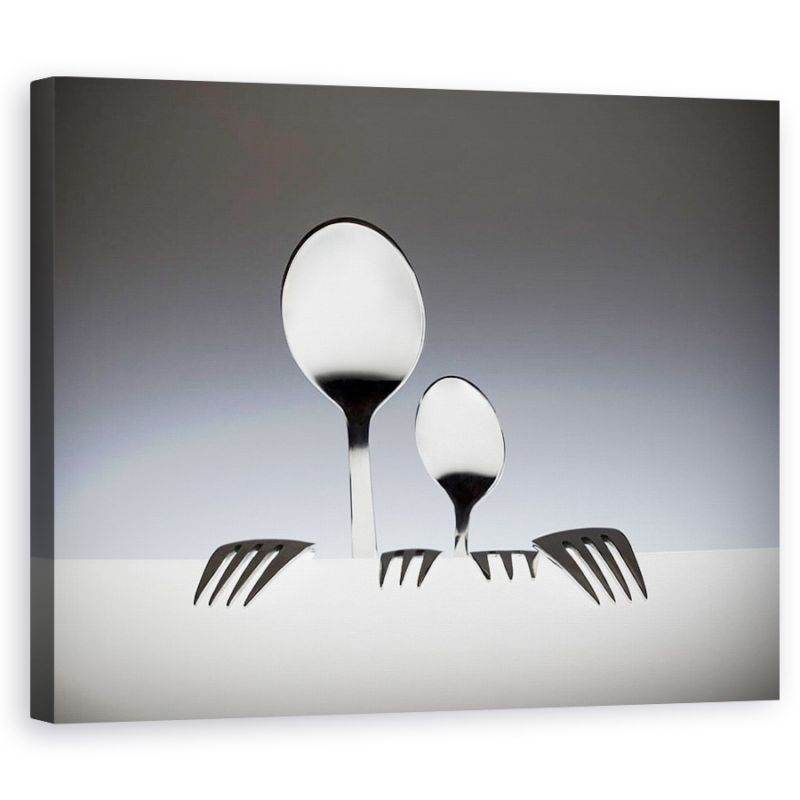 Tablou canvas - Tu Si Eu, Lingura, Tacamuri, Alimente, Restaurant, Dragoste, 80 x 100 cm