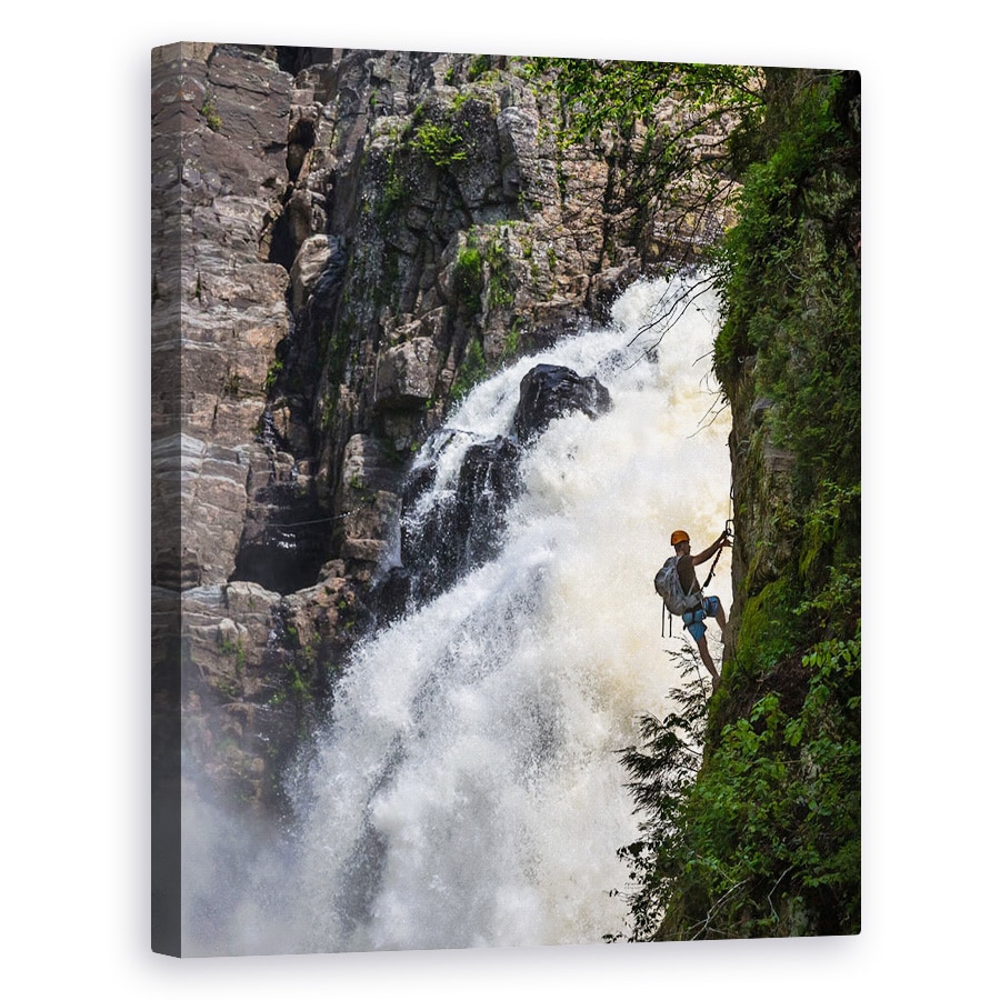 Tablou canvas - Alpinism, Cascada, Alpinist, Ascensiune, 80 x 100 cm