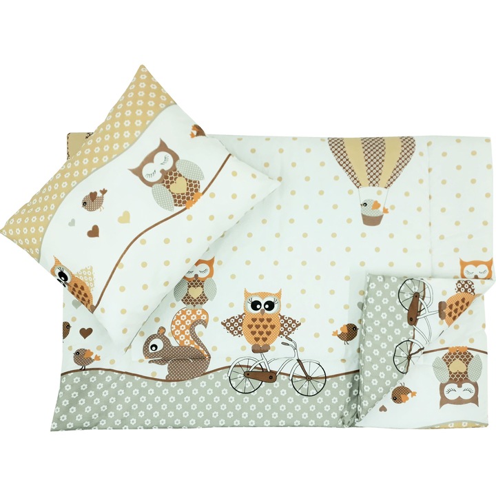 Pilota si perna copii bufnite bej