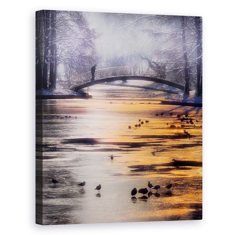 Tablou canvas - Lac Inghetat, Gheata, Iarna, Zapada, 40 x 50 cm