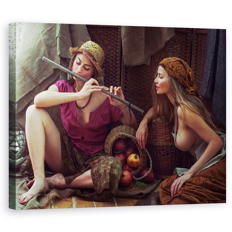 Tablou canvas - 0, Nud, Dezbracat, Flaut, Fructe, 60 x 75 cm