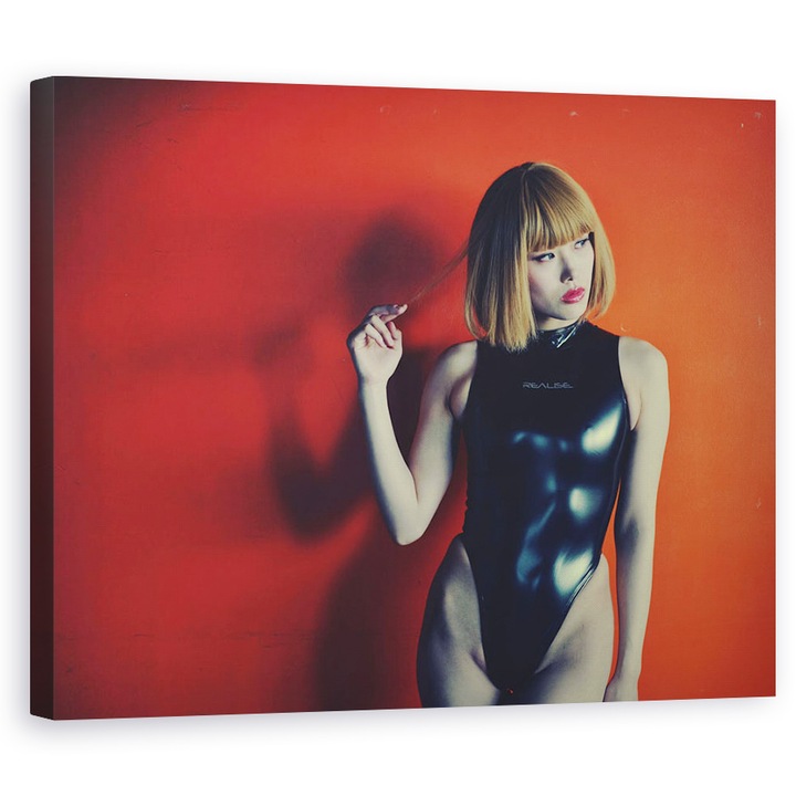 Tablou canvas - Portocaliu, Japonia, Femeie, Costum De Baie, Shibuya, Tokyo, 24 x 30 cm