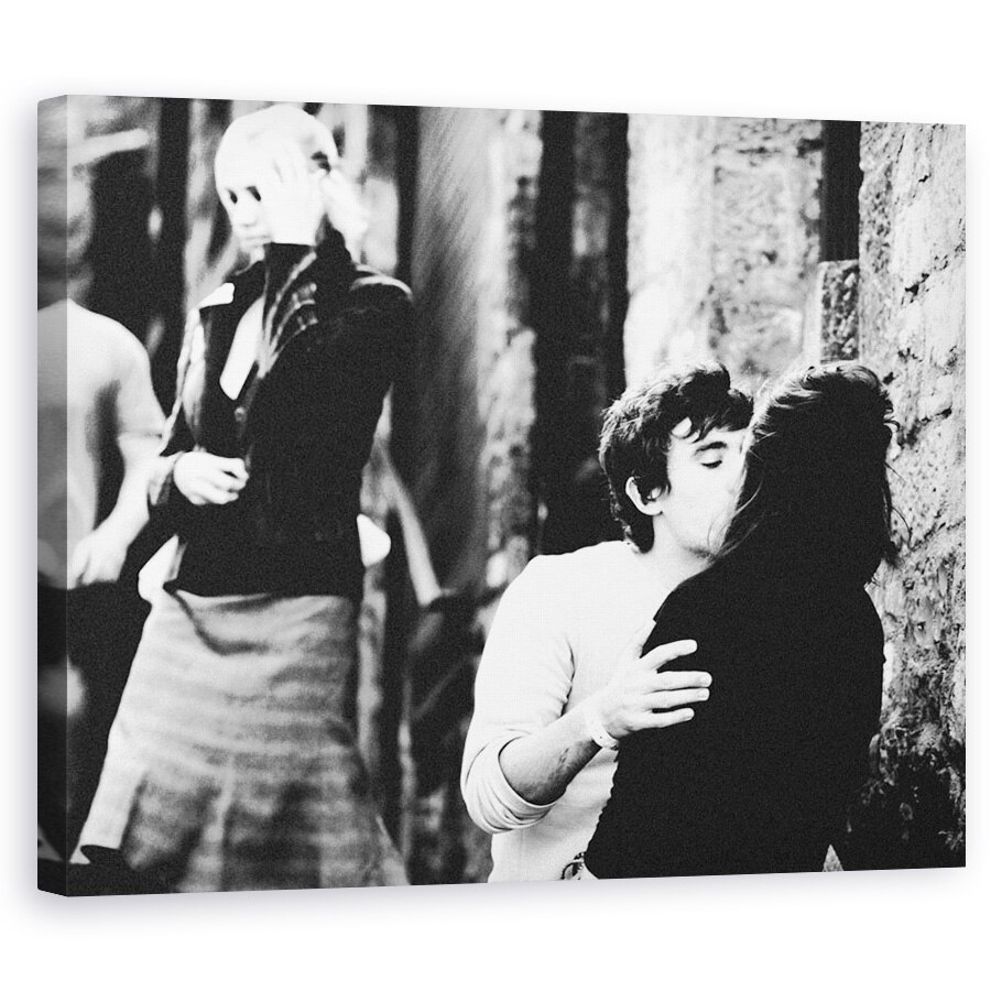 Tablou canvas - Momente Furate, Dragoste, Stare De Spirit, Strada, Cuplu, Sarut, 40 x 50 cm