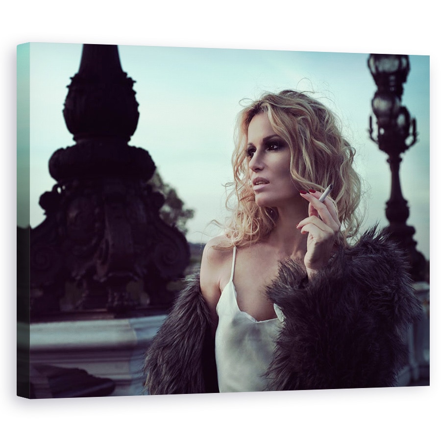 Tablou canvas - Femeie, Femeie, Tigari, Fumator, 24 x 30 cm
