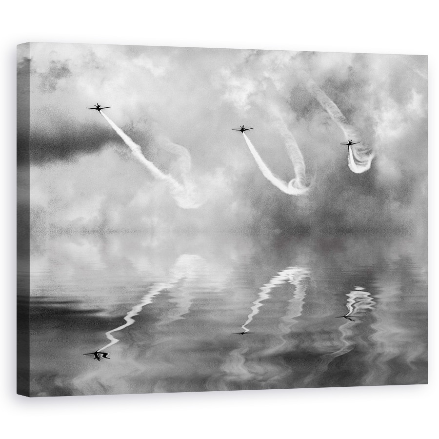 Tablou canvas - Trei Pasari Din Otel, Actiune, Jet, Avioane, Luptatori, 60 x 75 cm