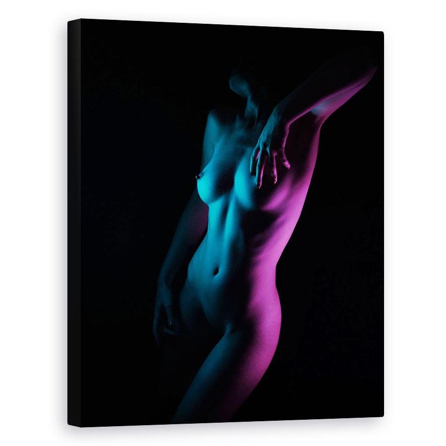 Tablou canvas - 0, Nud, Dezbracat, Purpuriu, Intuneric, 40 x 50 cm