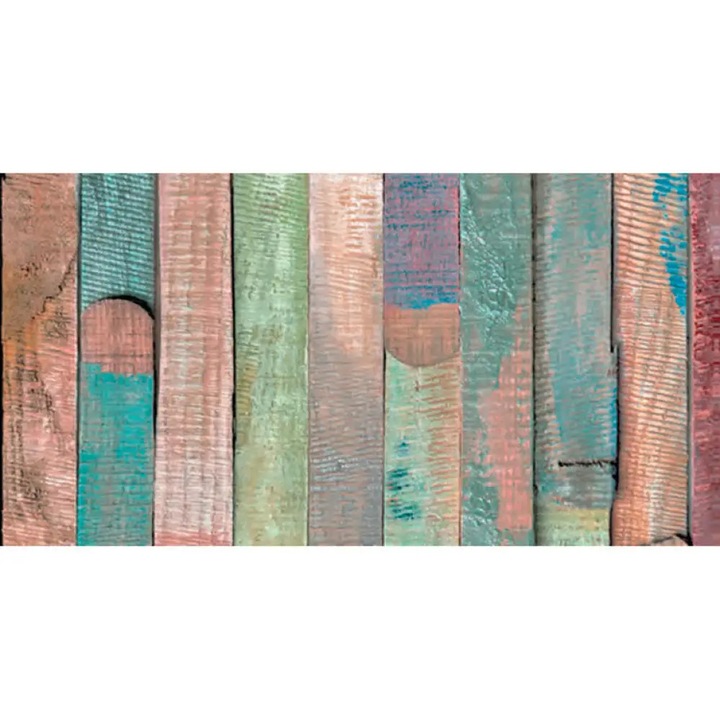 Rola autocolant, aspect de lemn colorat, aplicare pe mobila, usa, perete, 45 x 200 cm