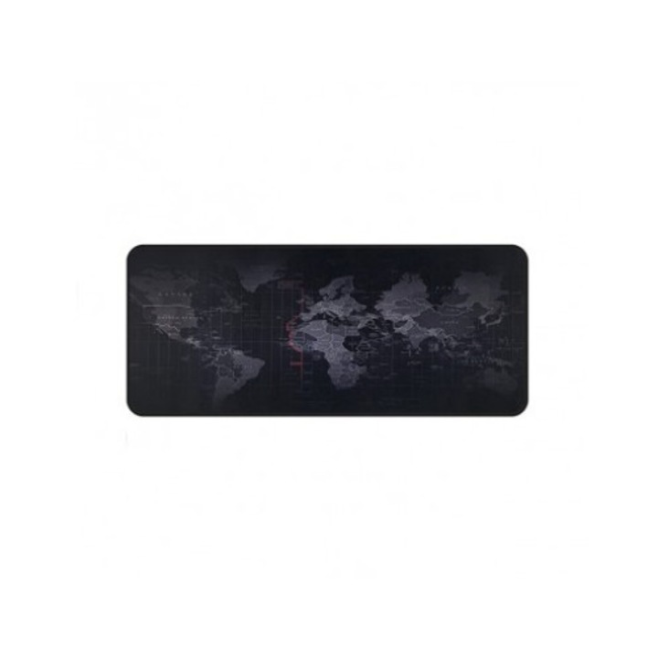 Egérpad világtérkép mintával, Gonga® Black 90 x 40 cm