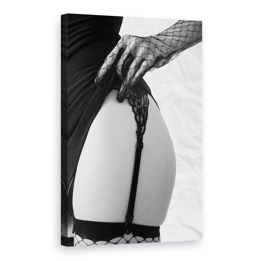 Tablou canvas - Plasa, Intim, Monocrom, Feminin, Curbe, Dantela, 20 x 30 cm