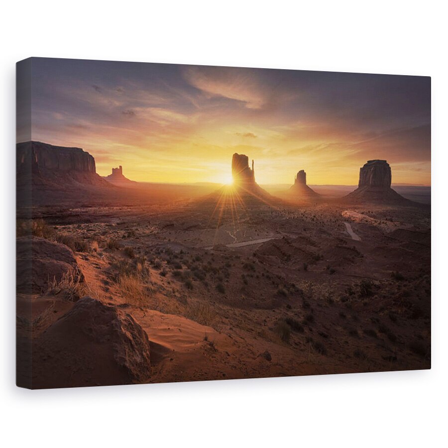 Tablou canvas - Rasarit Monumental, Arizona, Peisaj, Desert, Stanca, 20 x 30 cm