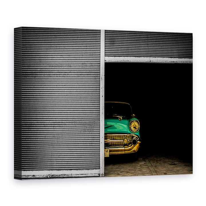 Tablou canvas - Frumusete Ascunsa, Masina, Clasic, Retro, Vintage, Garaj, 60 x 80 cm